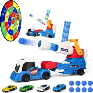 Balls 4 Racing Cars,10 Sticky Balls 4 Darts, Eejection&Shooting Transport Truck Toy, Great Gift for Boys Girls archipelago ZHFUYS Truck Toys for 3 4 5 6 Years Old Boys, Large Toys Cars Include 8 Soft Foam 