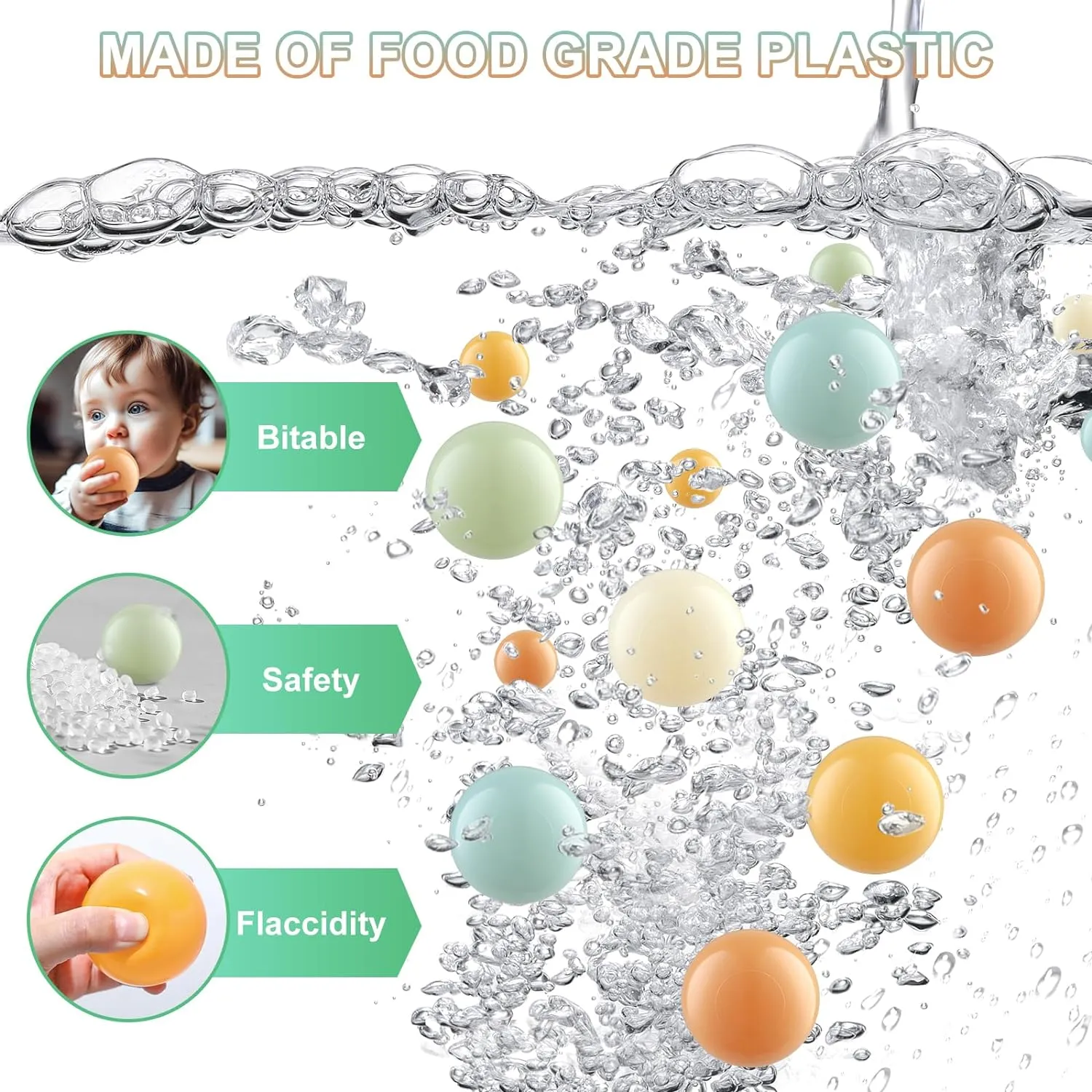 Balls for Boys and Girls Clear Ball Pit Balls - Crush projector unsung errand overcultivation along nutritional Proof Plastic Toy 