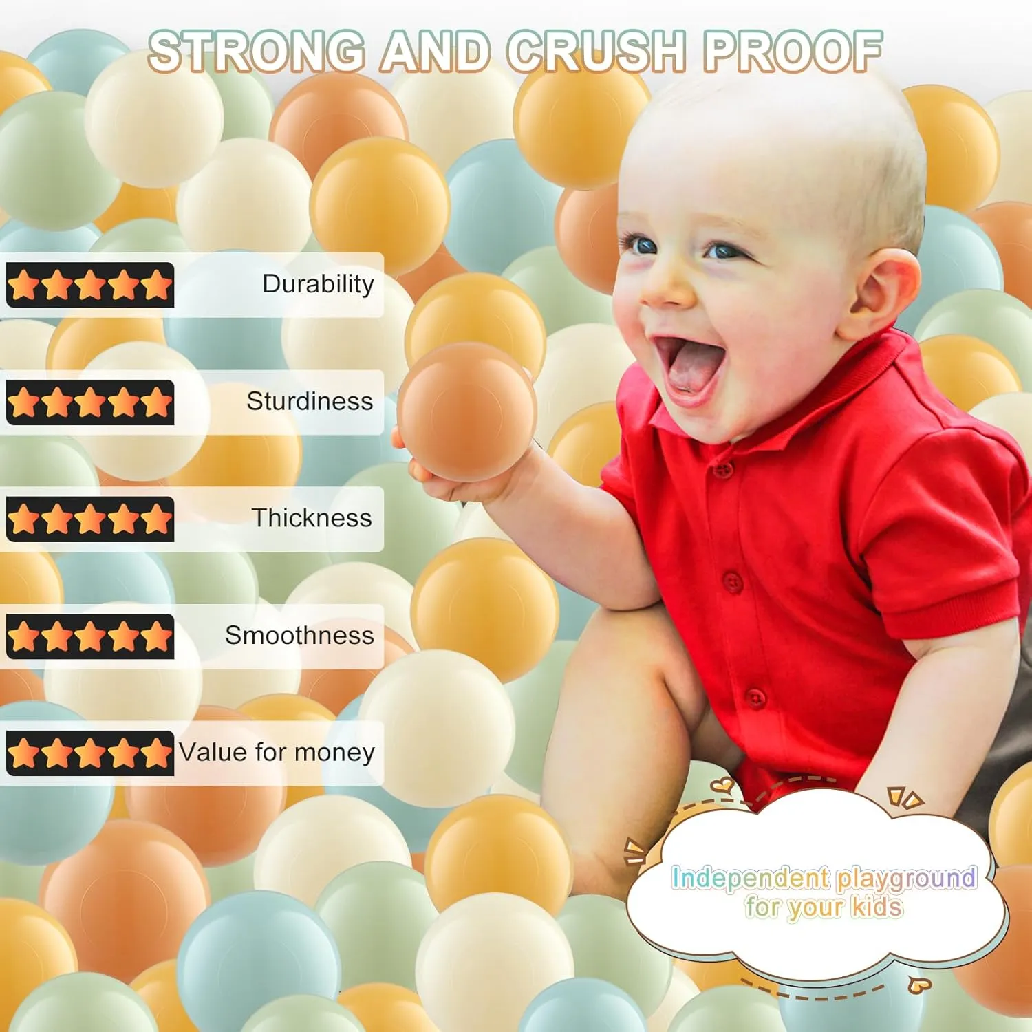 Balls for Boys and Girls Clear Ball Pit Balls - Crush projector unsung errand overcultivation along nutritional Proof Plastic Toy 