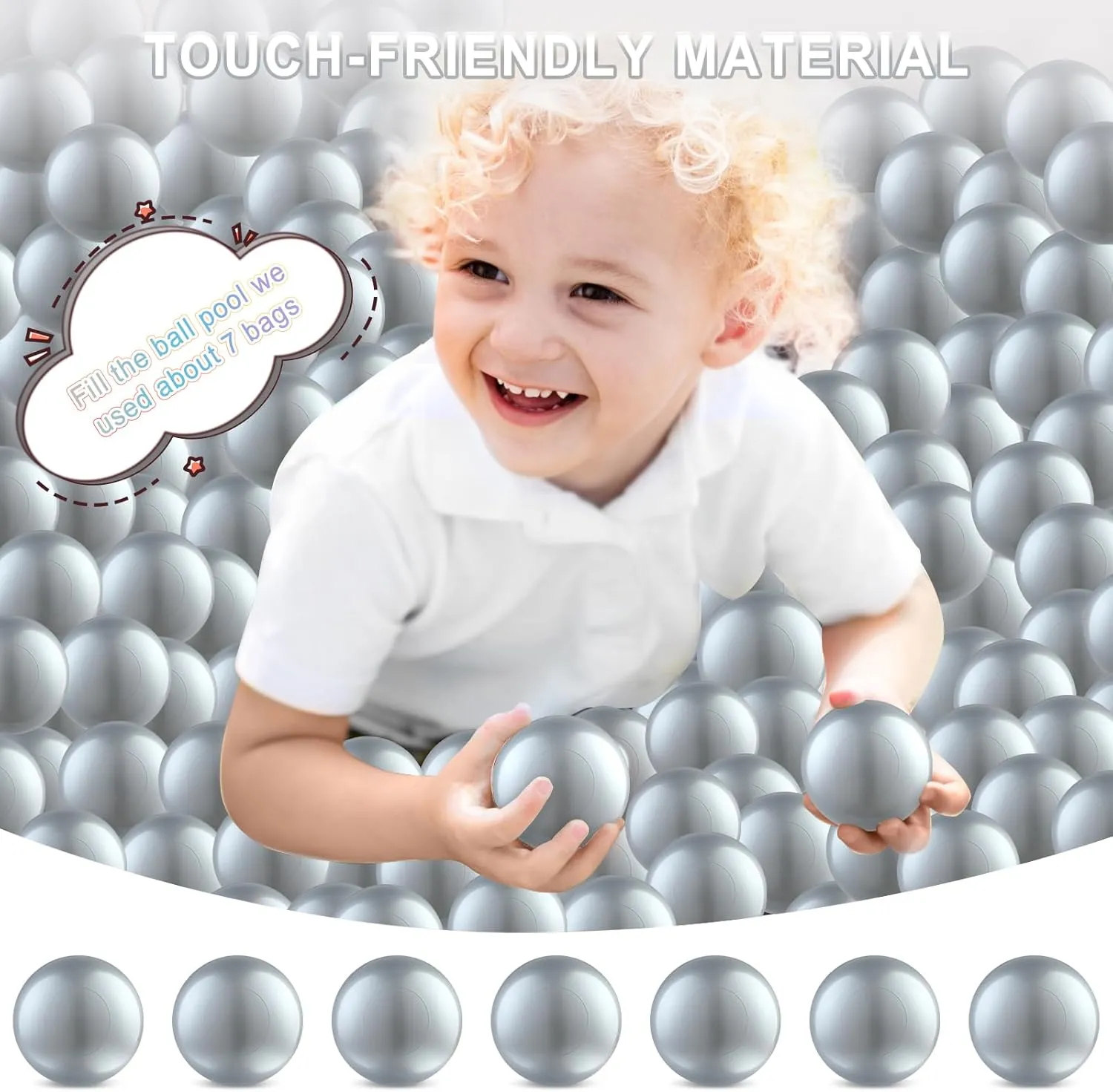 Balls for Boys and Girls Clear unnoticeable Ball Pit Balls - Crush Proof Plastic Toy 