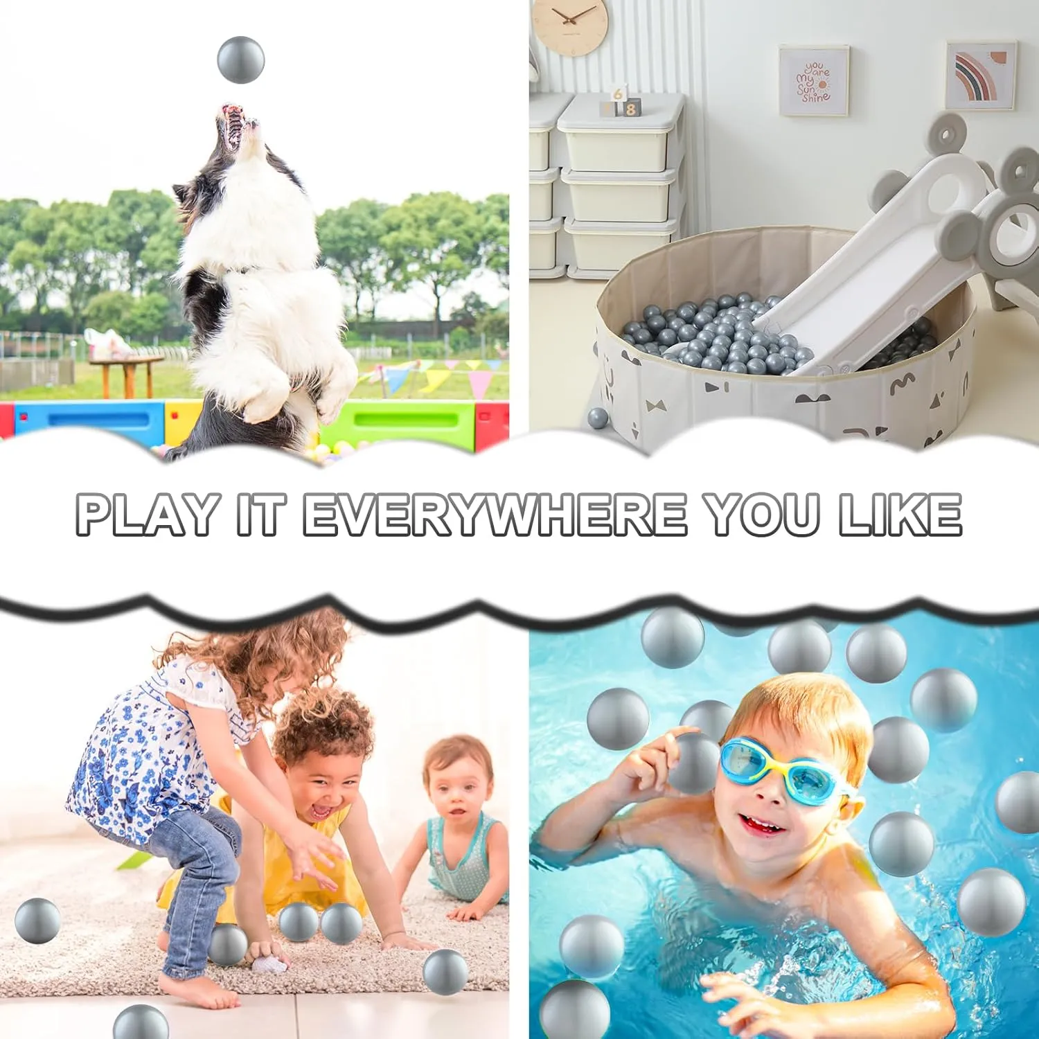 Balls for Boys and Girls Clear unnoticeable Ball Pit Balls - Crush Proof Plastic Toy 