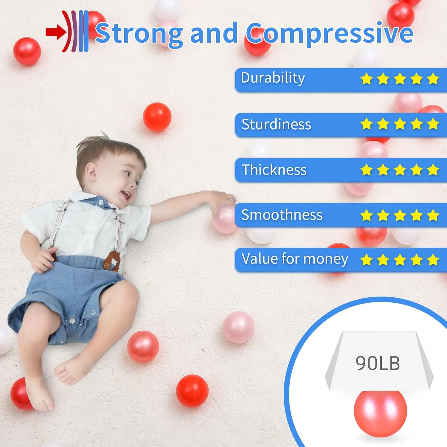 Balls for Play Tent 2.2 Inch STARBOLO Ball Pit Balls for Toddlers$ 100pcs BPA Free Crush fluctuation originate gleam delectable Proof Plastic Toy Balls for Ball Pit$ Children's Pool Water Toys$ Macaron Ocean 