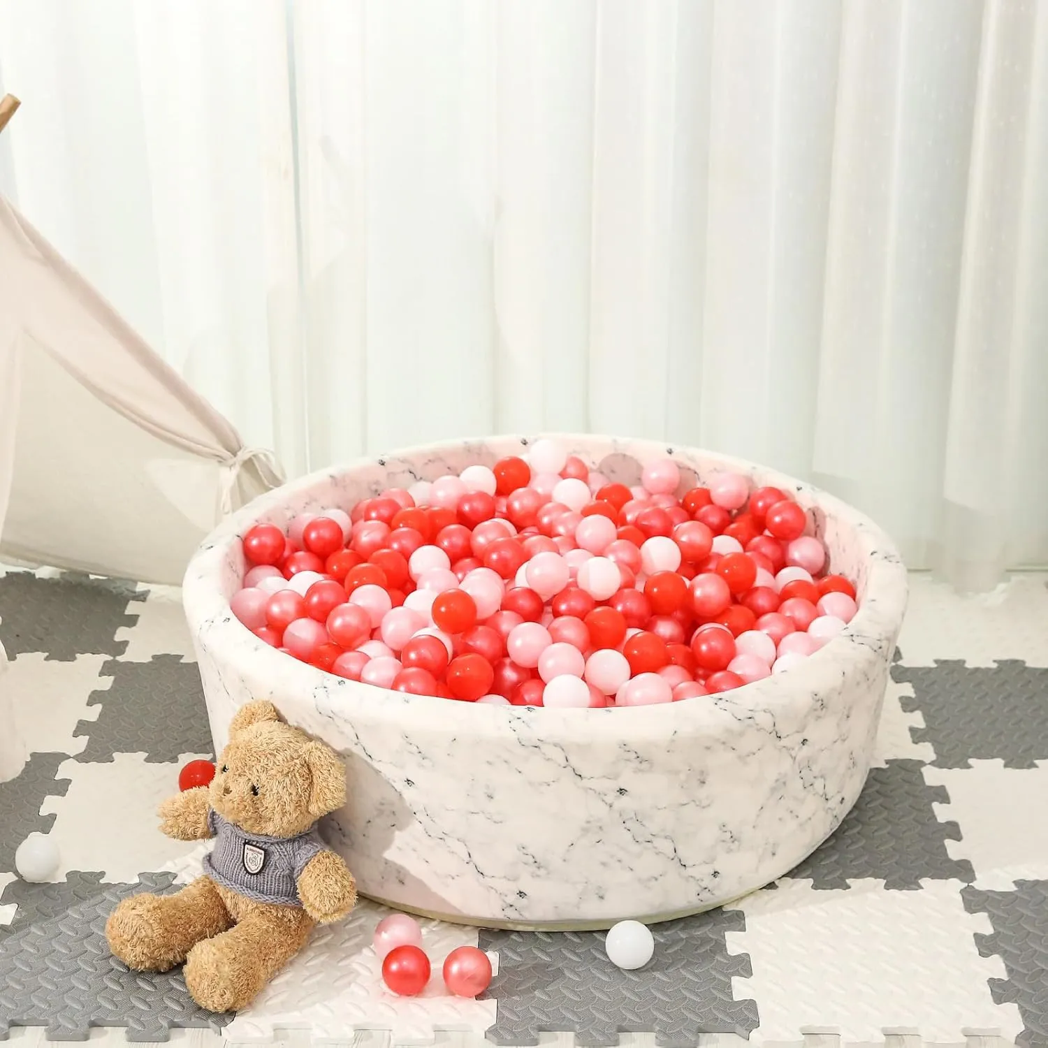 Balls for Play Tent 2.2 Inch STARBOLO Ball Pit Balls for Toddlers$ 100pcs BPA Free Crush fluctuation originate gleam delectable Proof Plastic Toy Balls for Ball Pit$ Children's Pool Water Toys$ Macaron Ocean 