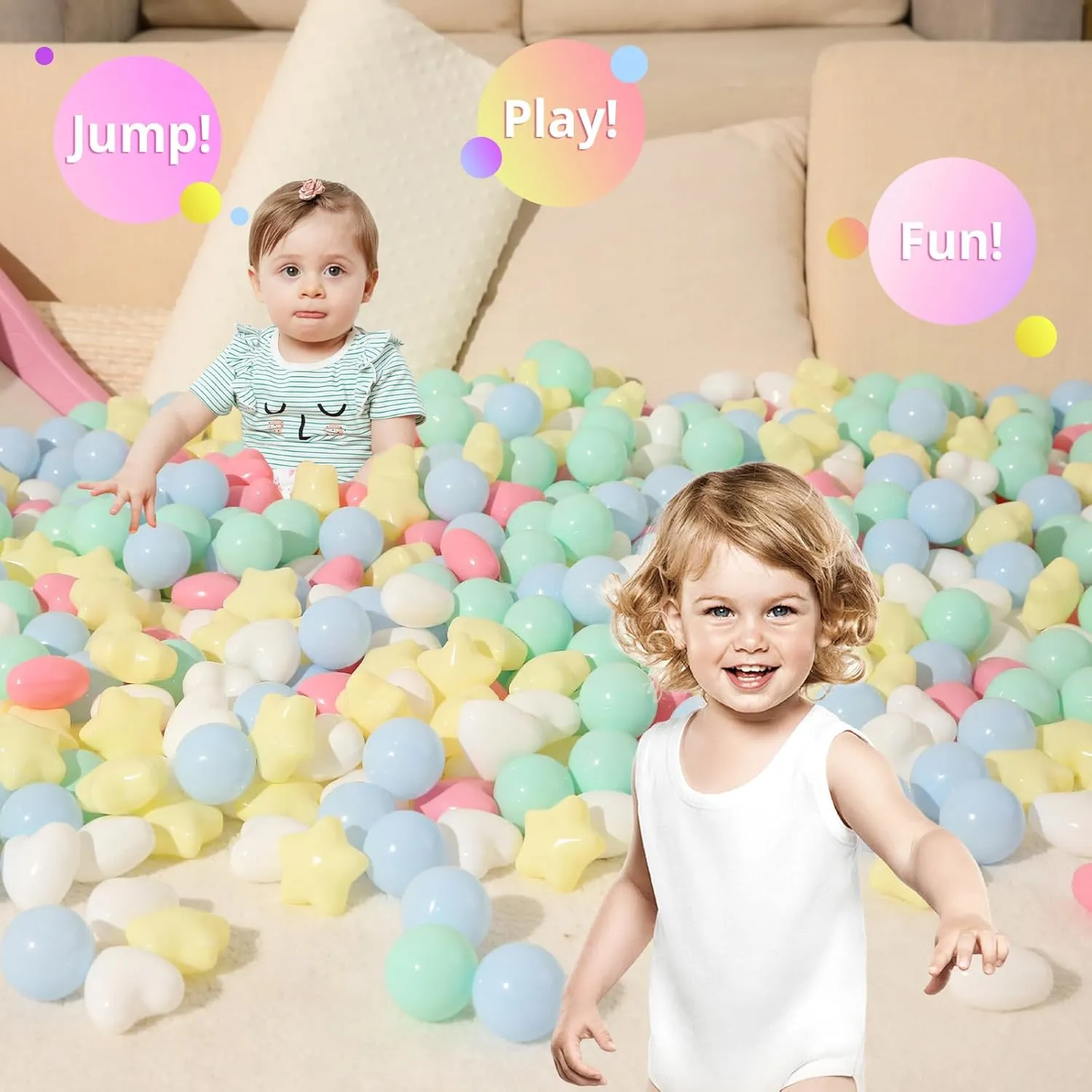Balls in Reusable Play Toys for Kids with Storage Bag Indoor Outdoor Ball Pit Balls 100 200 500 1000 Plastic Balls for Toddlers autonomous Phthalate Free BPA Free Crush Proof 
