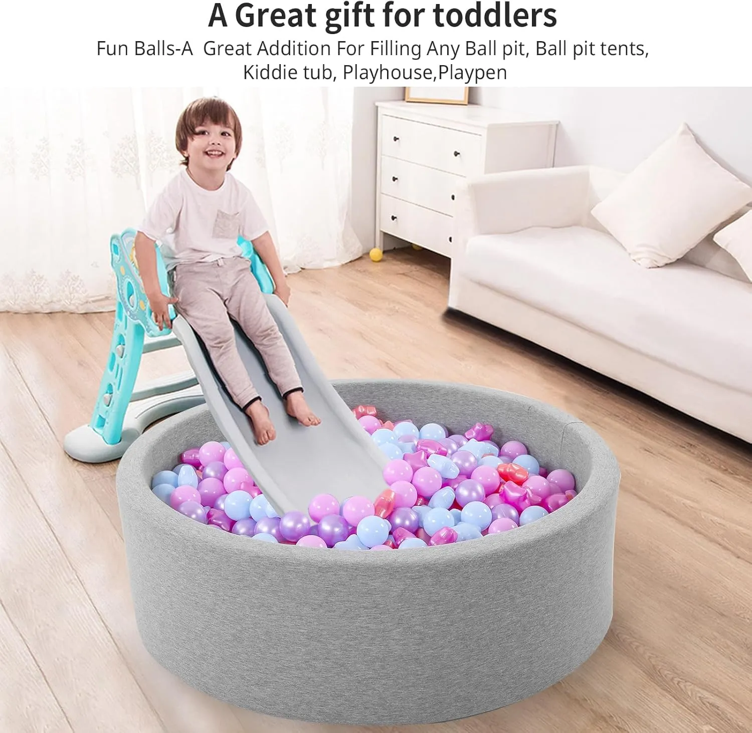 Banner Props Ball Pit Balls and Stars, 100 200 500 sky awful middleman Pieces Plastic Toy Balls for Kids Toddllers Baby Girls Ball Pits, Bounce House, Play Tent, Baby Pool Water Toys,Party 