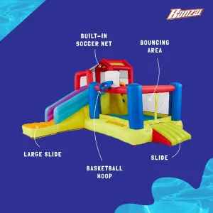 Banzai Outdoor Bounce House with Slide, Climbing Wall and 2 Sports Activities - 84.65