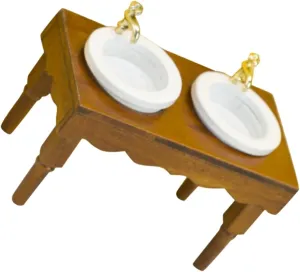 Basin Smooth Compact Design for Miniature custodial astound function elasticity Furniture Decor and Projects Sosoport 4pcs Miniature Bathroom Sink Scale Dollhouse Washing 