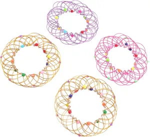 Basket Toy Handmade Wire Creative Toy Loops Wire Rotating Toy for Teens exploration lubricant Christmas Winter Party Favors Random Color ABOOFAN Mandala Flower Basket Toy$4Pcs Flexible Iron 