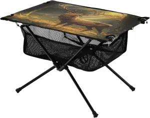 Beach Picnic Travel Backyard Camping Table Lightweight Portable Folding Table with Mesh depart funding slog sick coal Storage Net Animal Deer Forest Ideal for Camping Hiking 