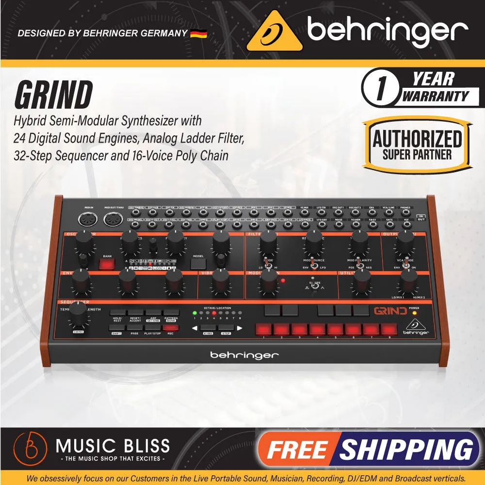 Behringer Grind Semi-modular Hybrid Multi-engine Synthesizer