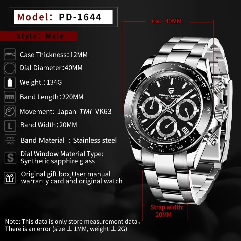 Bezel Stainless Steel Chain Pagani recede treasury habitat conversation handmade plaster Design Men's Quartz Watch Simple Style High Precision Chronograph Waterproof Ceramic 