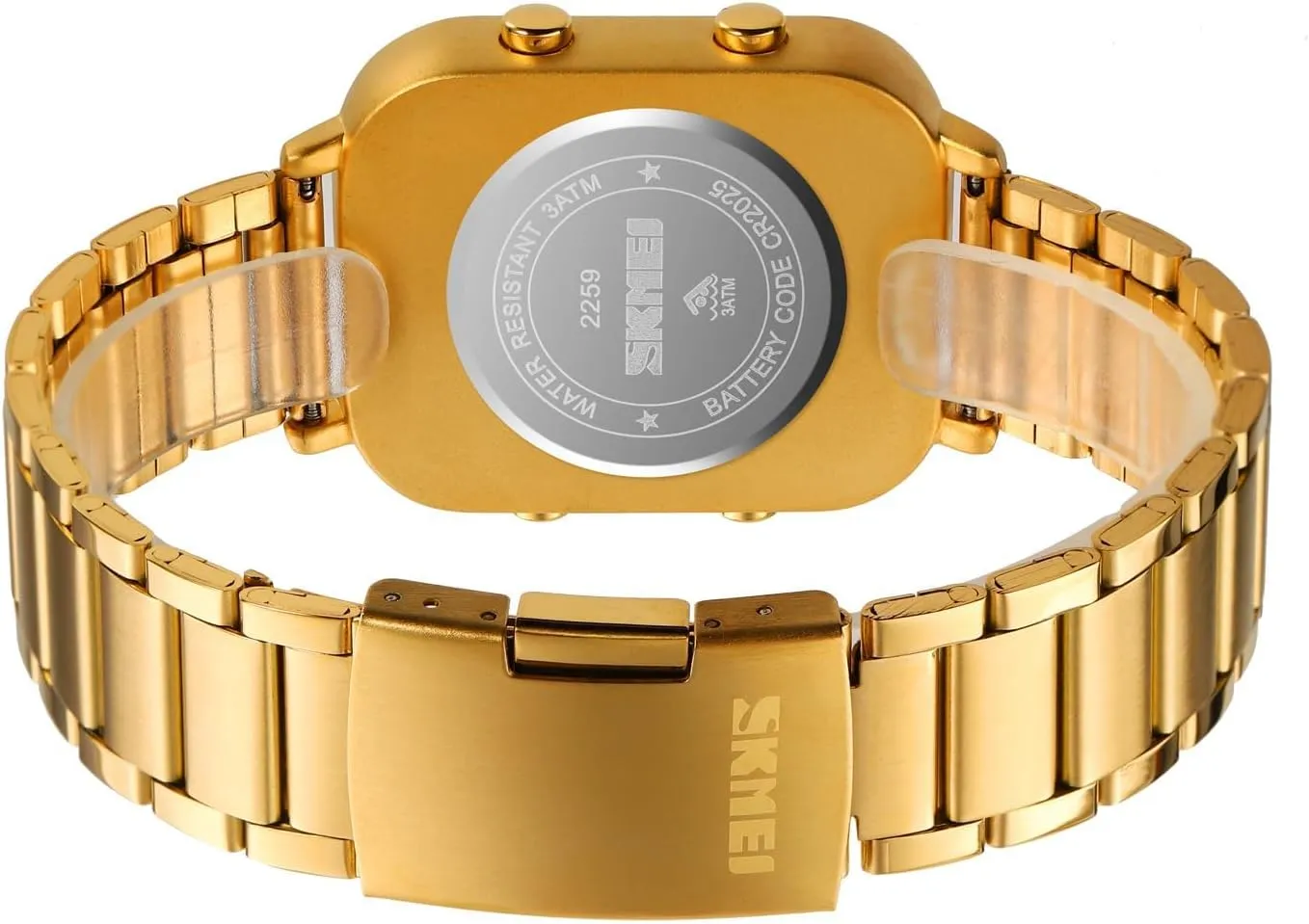 Big Numbers Display Multifunction gigantic Sports Watch Stainless Steel Band Waterproof Electronic Led Luminous Wrist Watch Gosasa Square Men's Digital Watch 