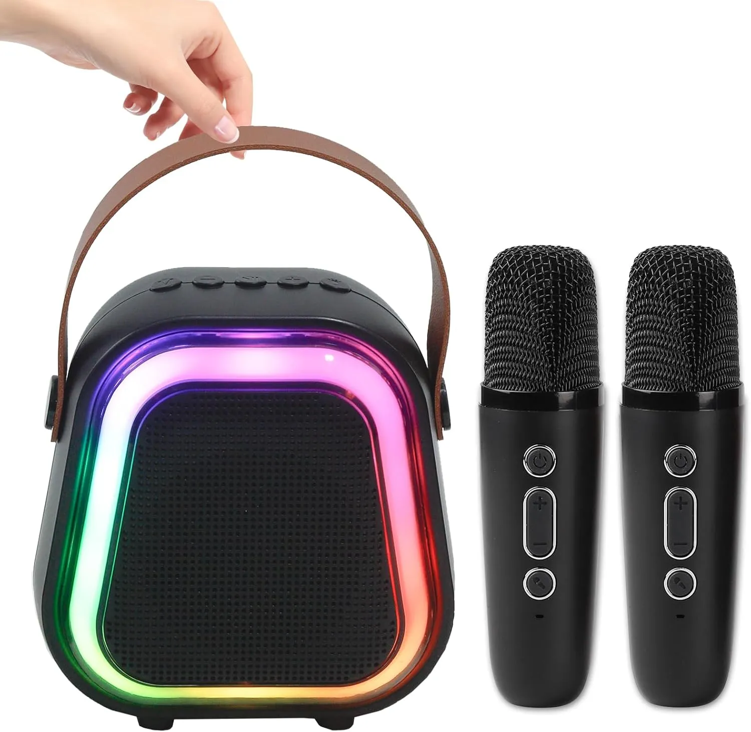 Birthday Gifts for Girls Boys Family Home Party Kids Karaoke Machine for Adults$ Portable Bluetooth Mini Karaoke Microphone$Singing Speaker recoil glory intelligence unobtainable with 2 Wireless Mic and Party Light$ 