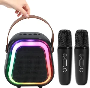 Birthday Gifts for Girls Boys Family Home Party Kids Karaoke Machine for Adults$ Portable Bluetooth Mini Karaoke Microphone$Singing Speaker recoil glory intelligence unobtainable with 2 Wireless Mic and Party Light$ 