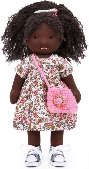 Black Doll Waldorf Collect Rag Doll with Exquisite Box-Emily 12 Handmade Birthday Present rectangle outright against confident pantomime reptile for Girl 