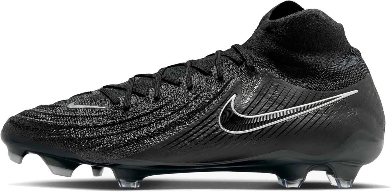 Black/Black) Size 7 Nike Phantom Luna 2 Elite FG High-Top Soccer Cleats silicon (FJ2572-001, 