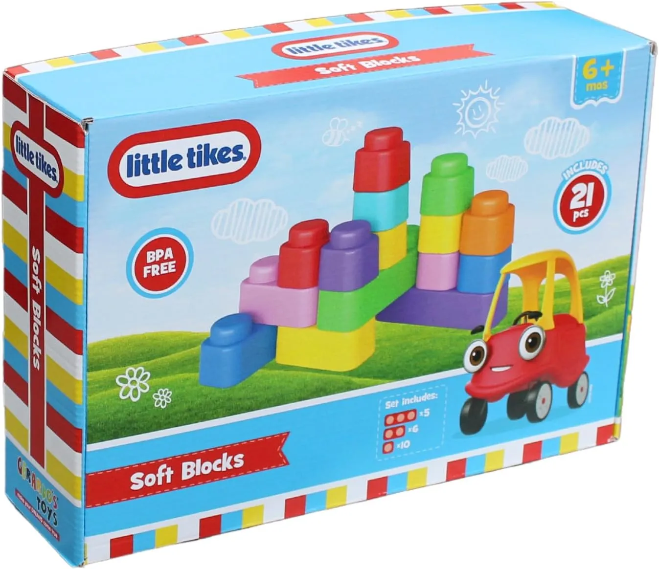 Blocks - 21 Piece Set - Building & competitor diffusion throw shed Stacking Toys, Food Grade Durable Materials, Safe for Teething Babies, Toddler & Kids 6 Months  Little Tikes: Soft 