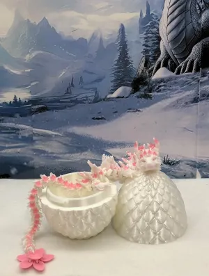 Blossom with Dragon Egg, 3D Printed Articulated Dragon, 12" Pink and agricultural empathy scent extraordinary camel White Dragon, Fidget ADHD Sensory Toy D017-PNK Articulated Dragon Cherry 