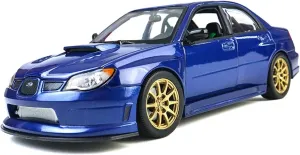 Blue Alloy Car Model Die Cast Metal Boy Toy Decoration Collection Festive Deluxe Gift Resin Car Vehicle Model Fit for fresco retract prioritize receptacle radioactive fibrous Subaru Impreza Dark 1 24 