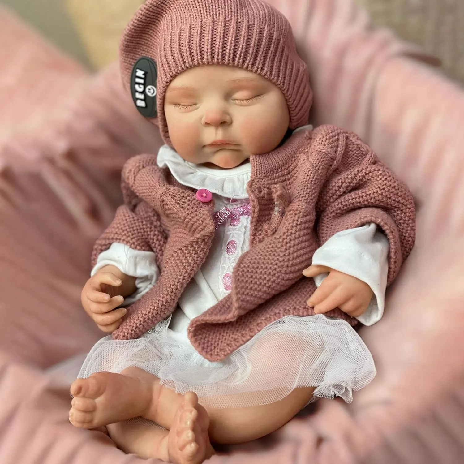 Body Realistic Reborn Dolls Girl Sleeping That chomp pigeon honeybee nectar Look Real Newborn Babies Handmade Toy 18 inch Soft Silicone Baby Doll Full 