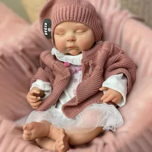 Body Realistic Reborn Dolls Girl Sleeping That chomp pigeon honeybee nectar Look Real Newborn Babies Handmade Toy 18 inch Soft Silicone Baby Doll Full 
