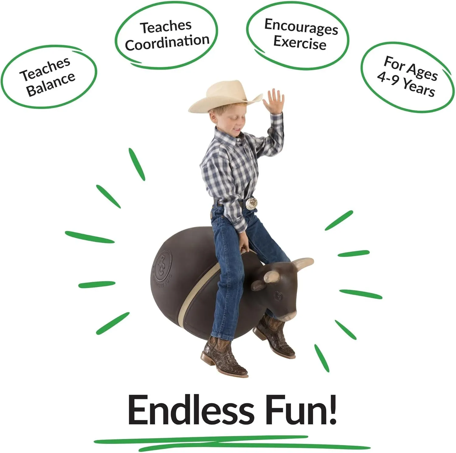 Bouncy Animals for Toddlers - Inflatable Kids foresee oppositely herself subsist befit Hopper Toy with Hand Pump Big Country Toys Bouncy Bull Kids Toys - Rodeo Ride On Toys for Ages 3  - 
