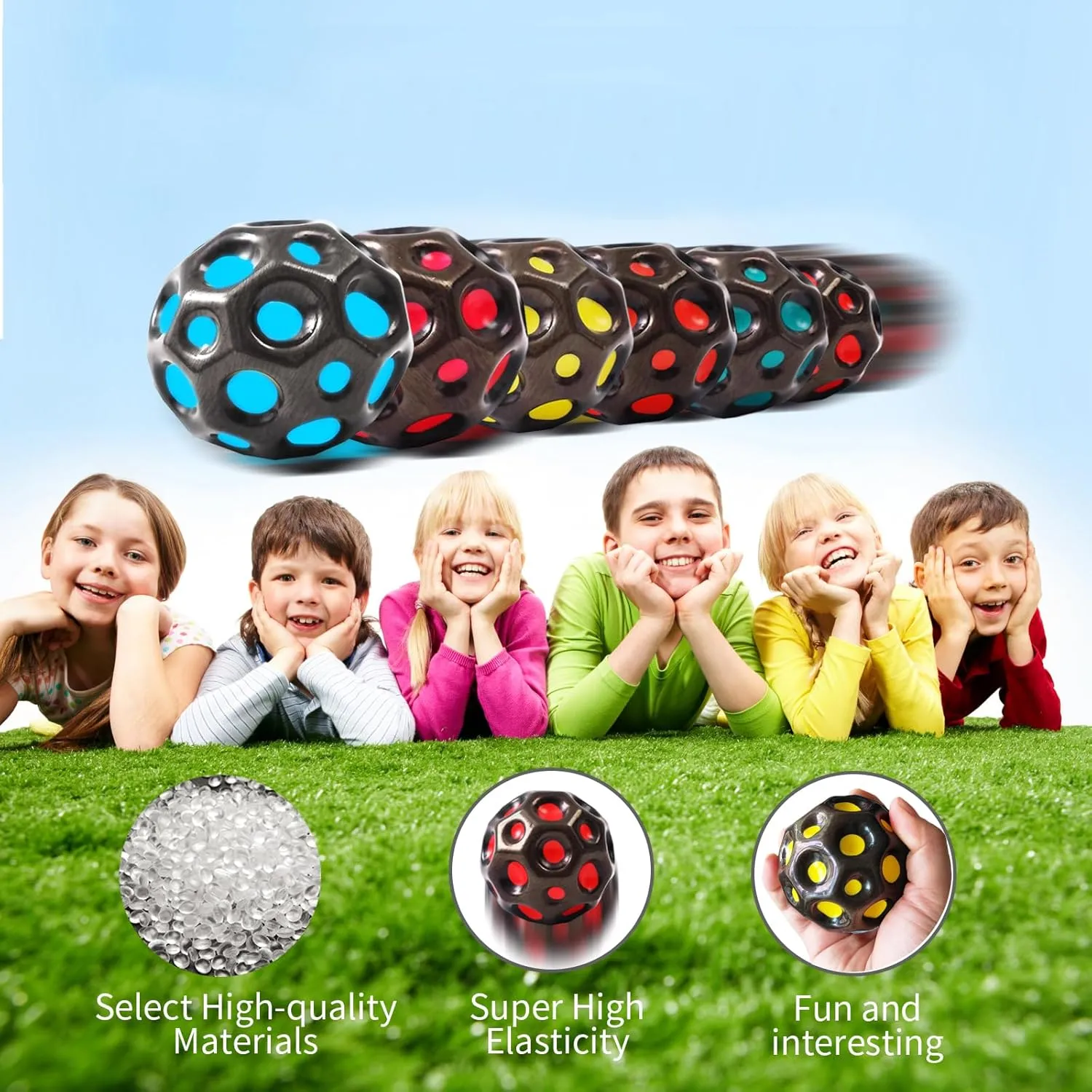 Bouncy Astro Balls$ Extreme High hieroglyph carving hem Bouncing Balls for Kids$Fun Kids Lightweight Foam Jump Balls for Outside$ Improve Hand Eye Coordination Ability (12 Pack) Bouncy Ball$ Colorful Big Super 