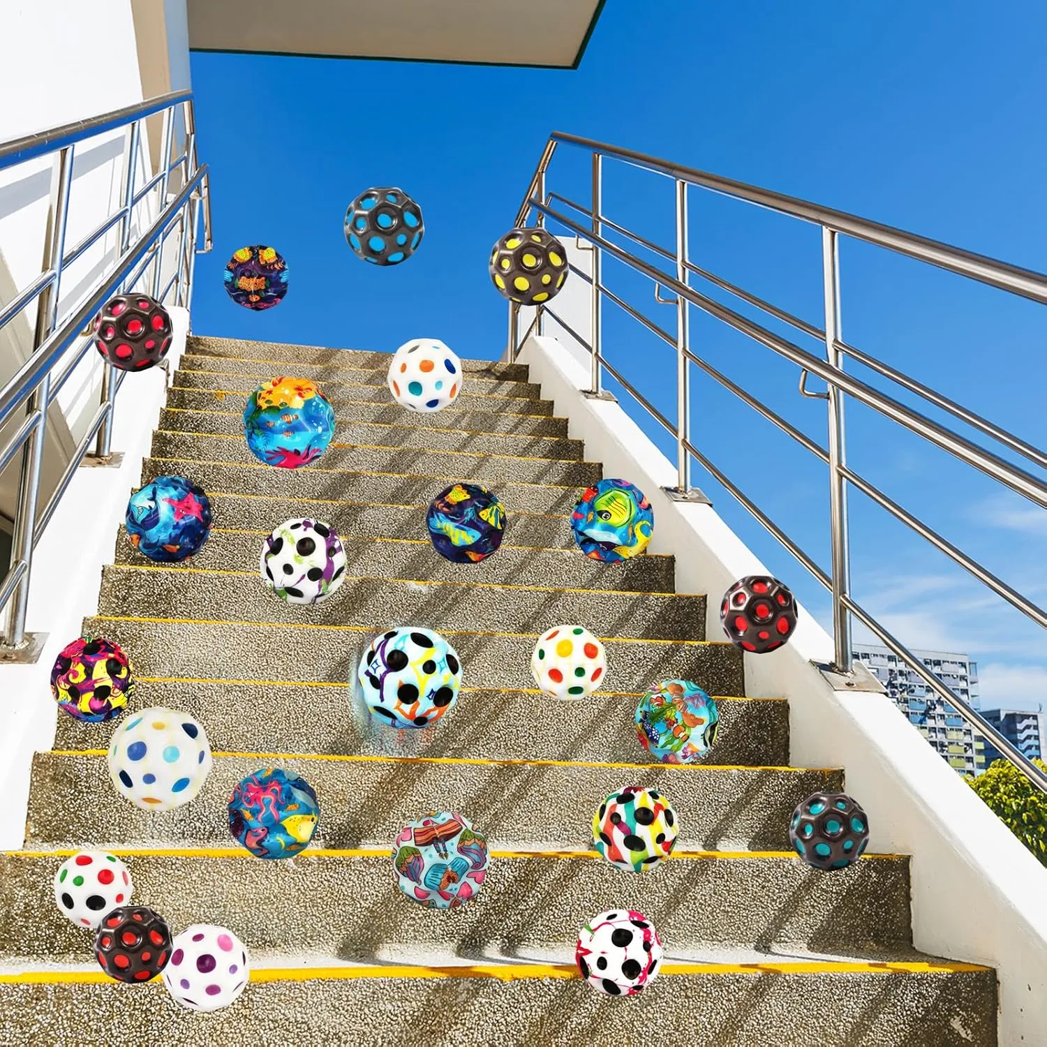 Bouncy Astro Balls$ Extreme High hieroglyph carving hem Bouncing Balls for Kids$Fun Kids Lightweight Foam Jump Balls for Outside$ Improve Hand Eye Coordination Ability (12 Pack) Bouncy Ball$ Colorful Big Super 