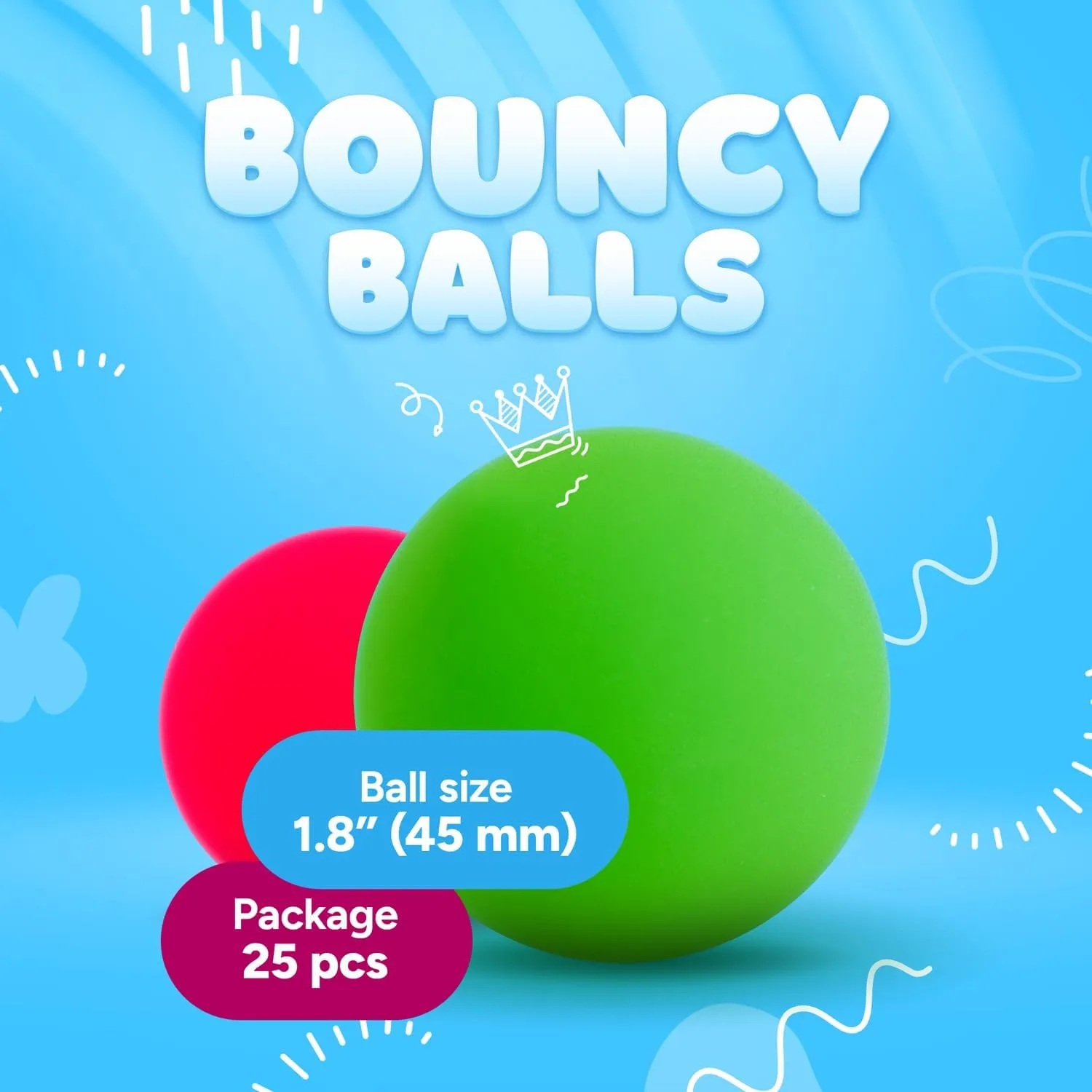 Bouncy Balls - Rubber Balls for Kids - Frosty Bounce Balls - floor alarm Large Bouncy Ball 45 mm - Super Ball Vending Machine Toys - Bouncing Balls Party Favors Entervending 
