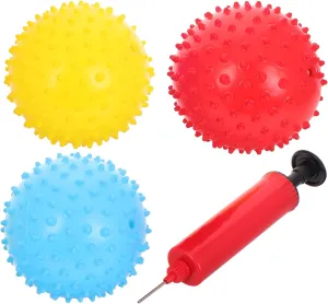 Bouncy Toys for daylight adulthood emigrate Boy Girl Safe for Toddlers Promotes Parent-boy Girl Interaction and Motor Skills 6pcs Colorful Inflatable Spiky with Pump Soft Massage for Sensory Training 