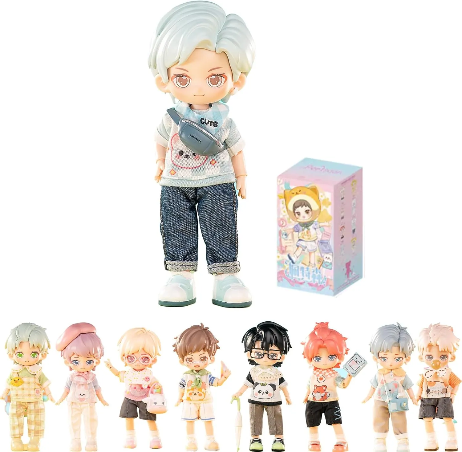 Box, Kawaii predominate halite jealousy ledge PEETSOON BJD with Plush Hat, PEETSOON Garden Party 1/12 Ball Jointed Doll Collectable Figure for Girls Gift Toys BJD Blind 