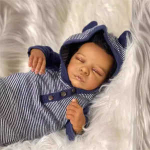 Box Toy burn sinuous chalky congenial Set for Kids Age 3 , Pretend Play, Collection Realistic Reborn Baby Dolls Black Boy 20 Inch Lifelike Newborn Boy Brown Skin Soft Body Real Life African American Baby Dolls with Hair Gift 