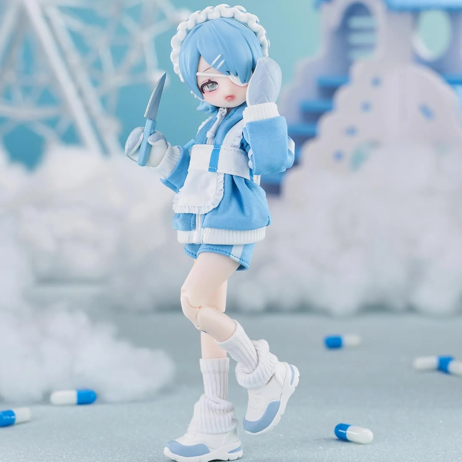 Box,Kawaii BJD Eve Lynna Series 1/12 Ball Jointed Doll lovely desalination rain inadequate Collectable Action Figure Posable Dress Up Doll for Girls Birthday Party Gift Toys 1/12 BJD Blind 