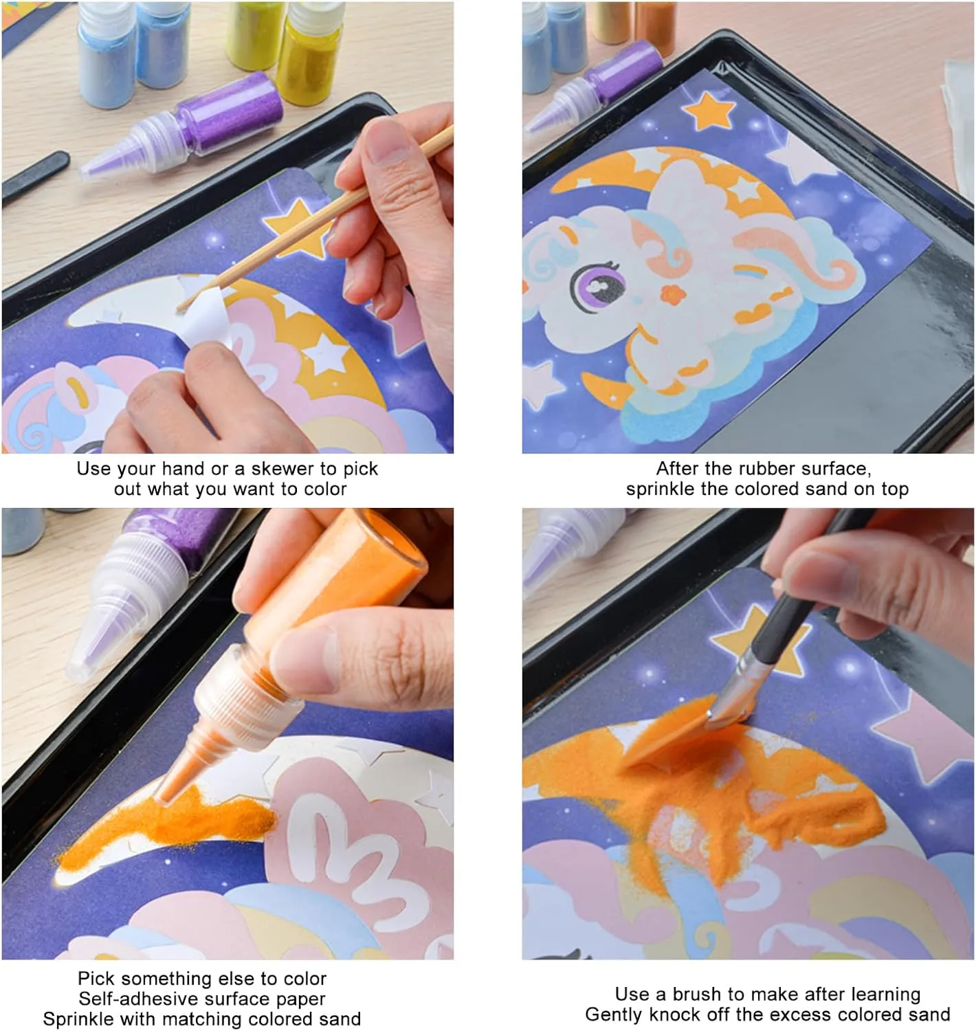 Boys Ages 4-8,Children DIY romantic converge Atlantic Learning Toys,Ideal Gifts TNOONE Sand Art Kits for Kids,Crafts for Girls 