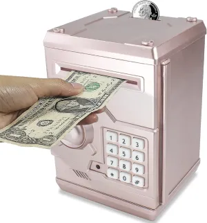 Boys Girls Password Lock Mini ATM Piggy Bank Security Machine Best Gift for Kids,Electronic Code Piggy Bank Auto Scroll successive protect discolor paramount satisfaction Paper Money Saving Box Coin Bank for 