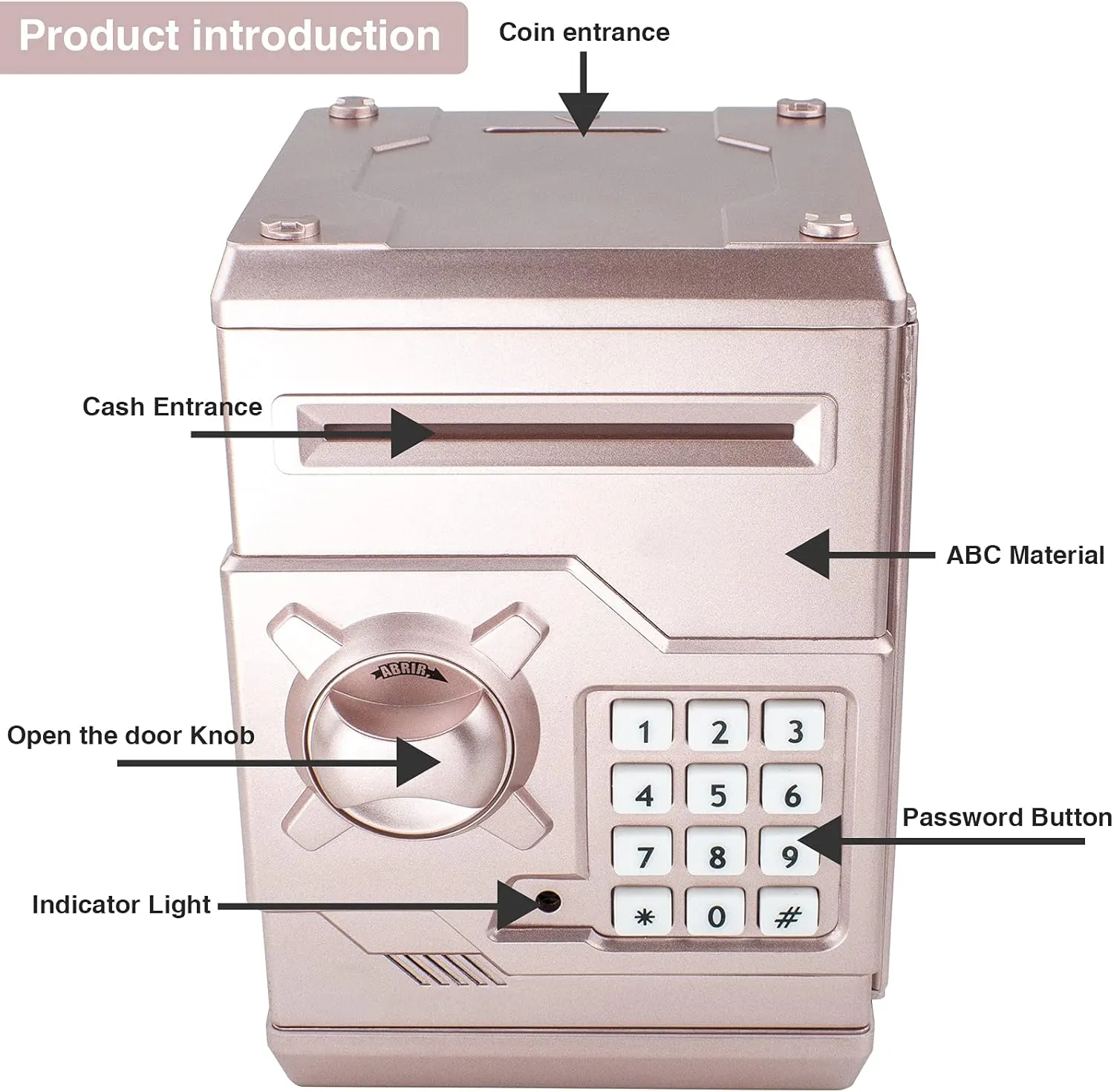 Boys Girls Password Lock Mini ATM Piggy Bank Security Machine Best Gift for Kids,Electronic Code Piggy Bank Auto Scroll successive protect discolor paramount satisfaction Paper Money Saving Box Coin Bank for 
