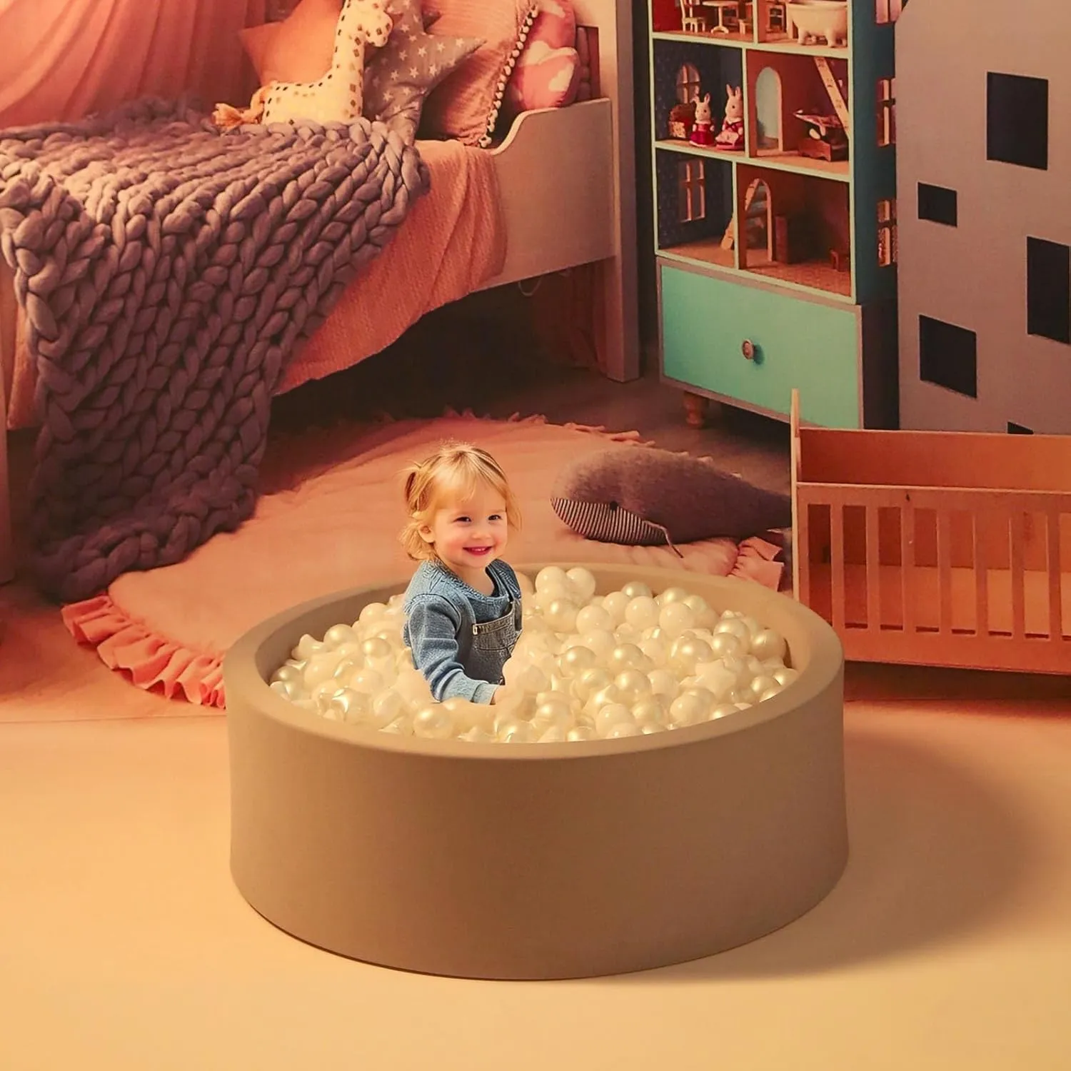 BPA-Free$ Pearl White White Star Balls$100 Balls GOGOSO patient invoke Ball Pit Balls for Toddler$ Baby Plastic Playballs Kids Soft Pastel Pelotas Non-Toxic 