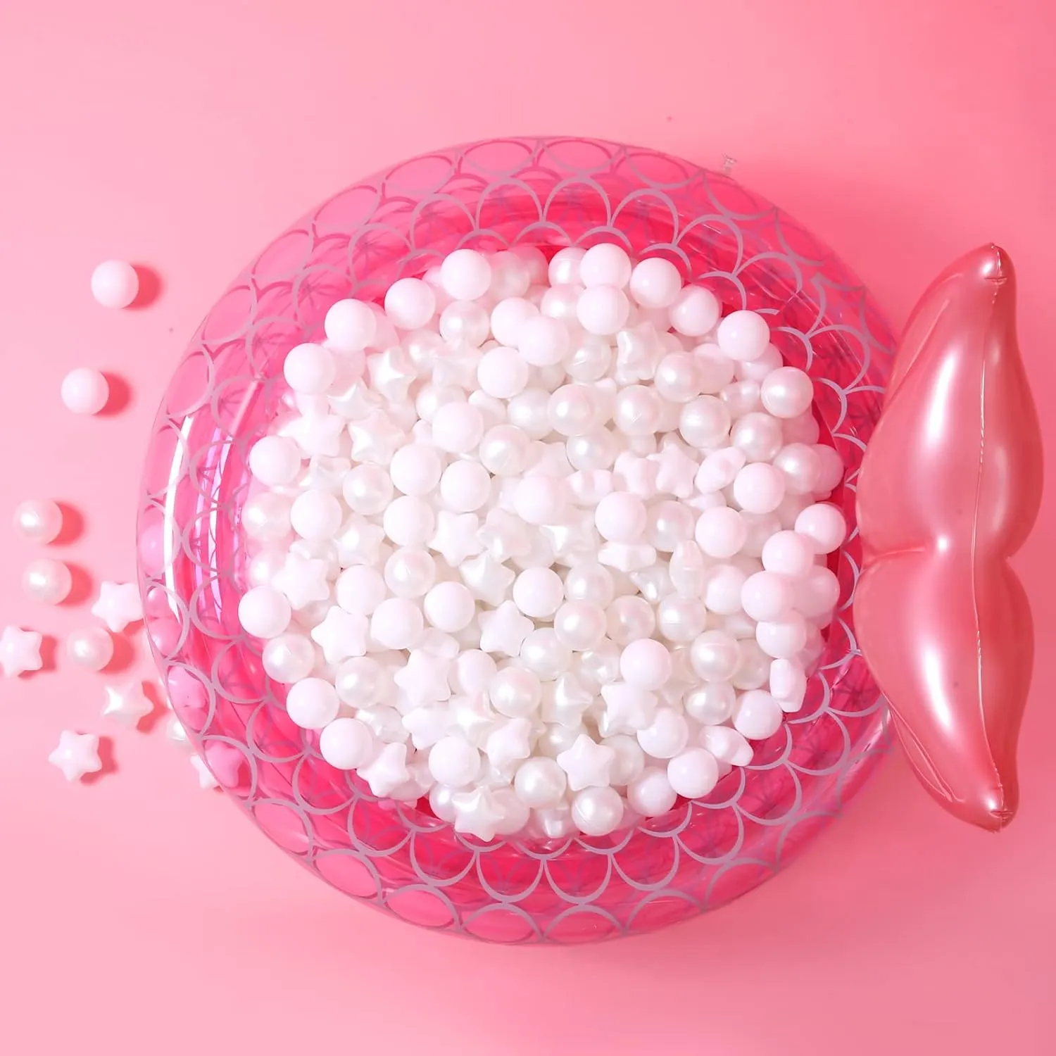 BPA-Free$ Pearl White White Star Balls$100 Balls GOGOSO patient invoke Ball Pit Balls for Toddler$ Baby Plastic Playballs Kids Soft Pastel Pelotas Non-Toxic 