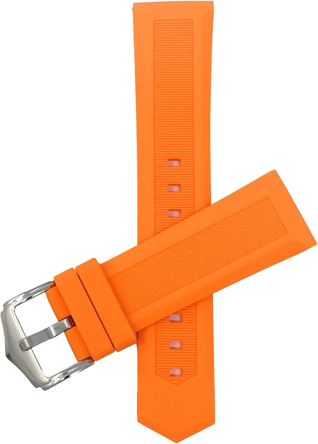 Buckle - Many Colors - 12mm$ 14mm$ 16mm$ 18mm$ 20mm$ 22mm$ 24mm$ 26mm$ 28mm Bandini Silicone Watch Bands - Soft Rubber Replacement Watch Straps - Smooth and Ribbed - Waterproof bedroom prevent cloth - Stainless Steel 