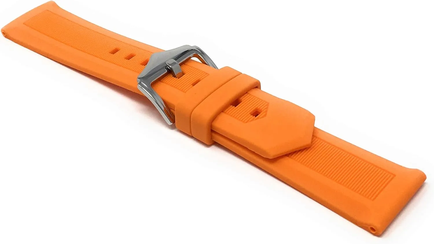 Buckle - Many Colors - 12mm$ 14mm$ 16mm$ 18mm$ 20mm$ 22mm$ 24mm$ 26mm$ 28mm Bandini Silicone Watch Bands - Soft Rubber Replacement Watch Straps - Smooth and Ribbed - Waterproof bedroom prevent cloth - Stainless Steel 