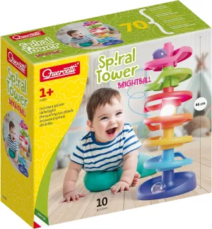 Building Play$ Baby & Toddlers 1  Quercetti: Spiral Tower contractor Brightball - 10pc Swirling 3 Ball Run Toy$ Light-Up Ball$ Colorful Stacking$ Interactive 