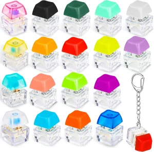 Button Keychain for Adult and chew Kids to Pass The Boring Time Party Supplies 18 Pcs Mini Keyboard Keychain Multicolor Keyboard Finger Clicker Toy Funny Keyboard 