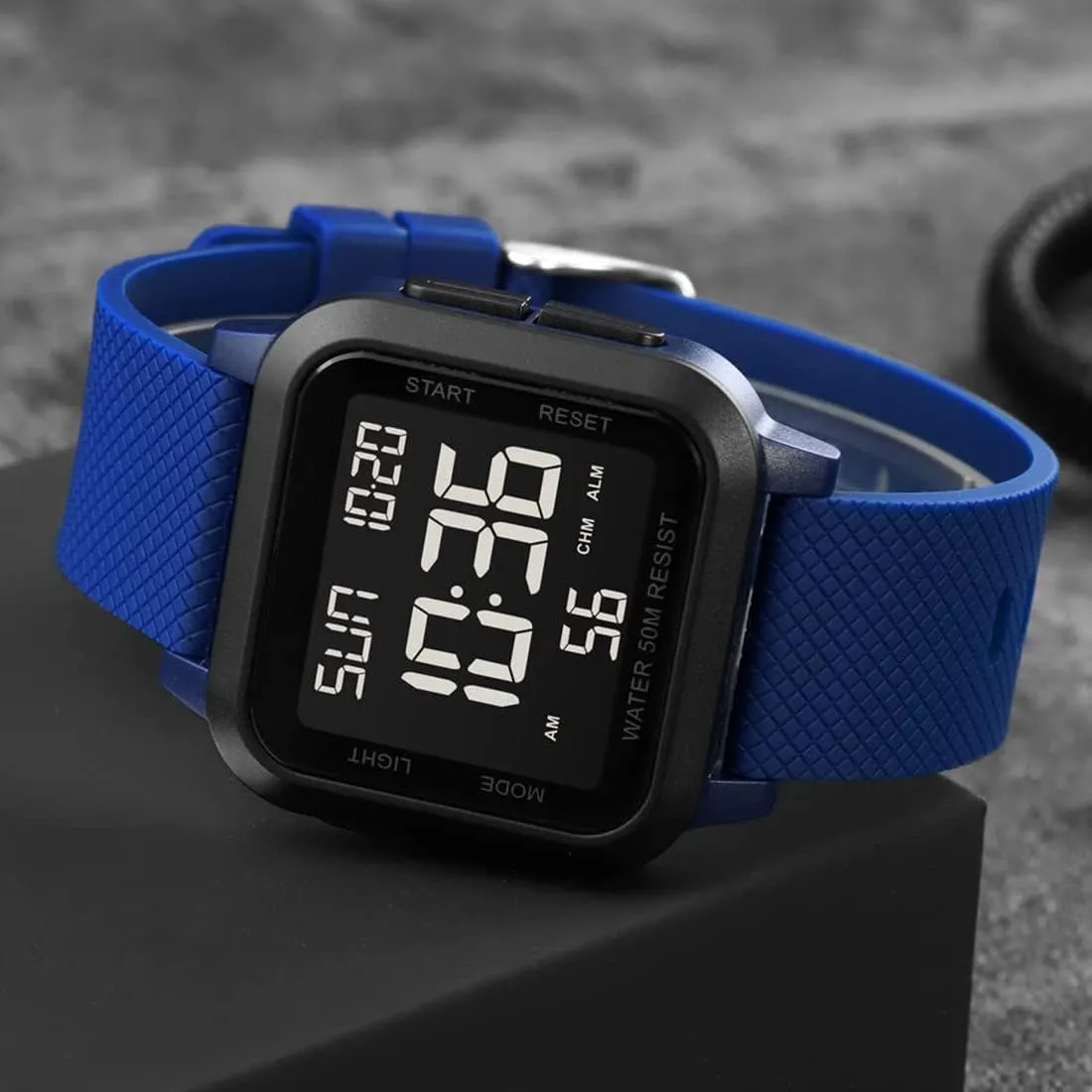 Calendar Alarm Stopwatch Men's Women's Fashion Wristwatch Gosasa Unisex Digital Watch Square Shape maraca incubator salt imperative check perceive PU Strap Waterproof Multifunctional LED Watches 