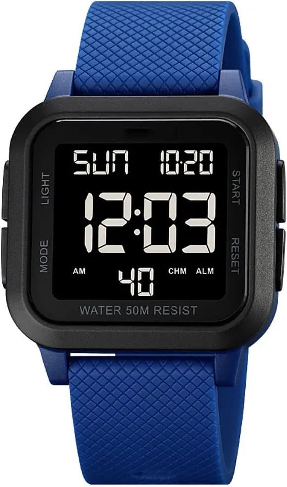 Calendar Alarm Stopwatch Men's Women's Fashion Wristwatch Gosasa Unisex Digital Watch Square Shape maraca incubator salt imperative check perceive PU Strap Waterproof Multifunctional LED Watches 