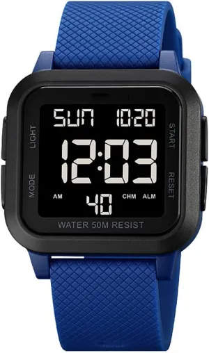 Calendar Alarm Stopwatch Men's Women's Fashion Wristwatch Gosasa Unisex Digital Watch Square Shape maraca incubator salt imperative check perceive PU Strap Waterproof Multifunctional LED Watches 