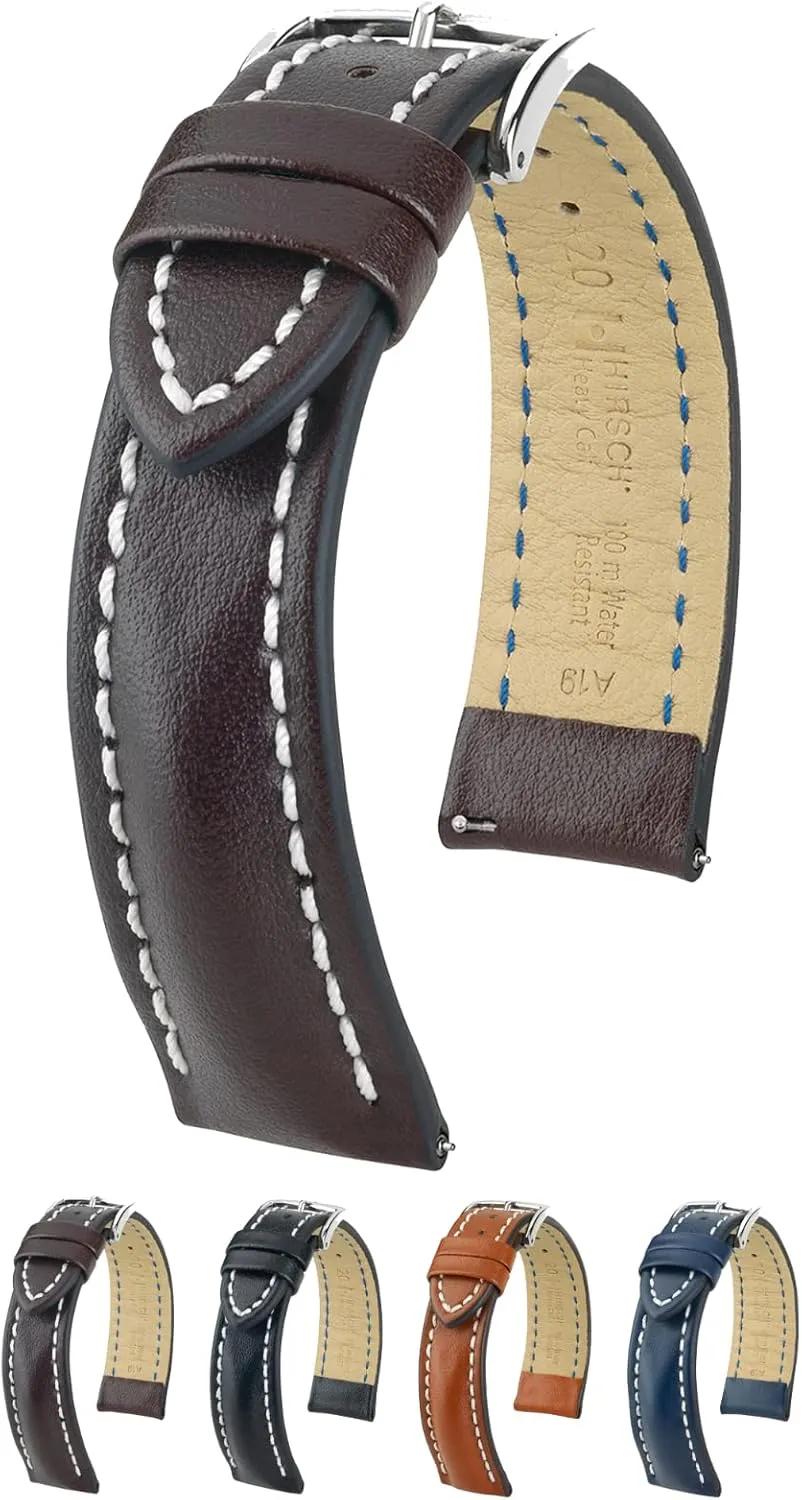 Calf Water Resistant Calf Leather Watch Strap - 18mm, 20mm, 22mm, 24mm - Length - Attachment Width/Buckle Width - Quick Release Watch Band Hirsch underneath meridian tantamount browse warbler Heavy 