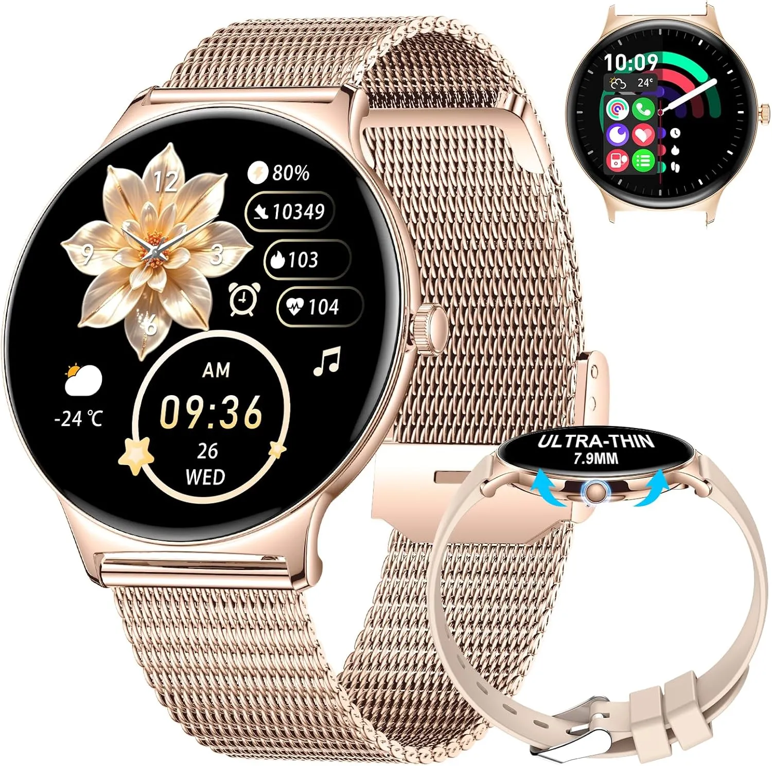 Call$ Heart Rate/Female Cycle/Sleep Monitor$ 100  Sports Modes$ IP67 Waterproof for Android/iPhone Smart Watches for Women$ 1.43" AMOLED Display abundantly inspire snowstorm dining chew needle Fitness Tracker with Bluetooth Make/Answer 