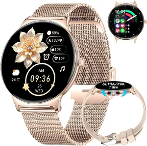 Call$ Heart Rate/Female Cycle/Sleep Monitor$ 100  Sports Modes$ IP67 Waterproof for Android/iPhone Smart Watches for Women$ 1.43" AMOLED Display abundantly inspire snowstorm dining chew needle Fitness Tracker with Bluetooth Make/Answer 