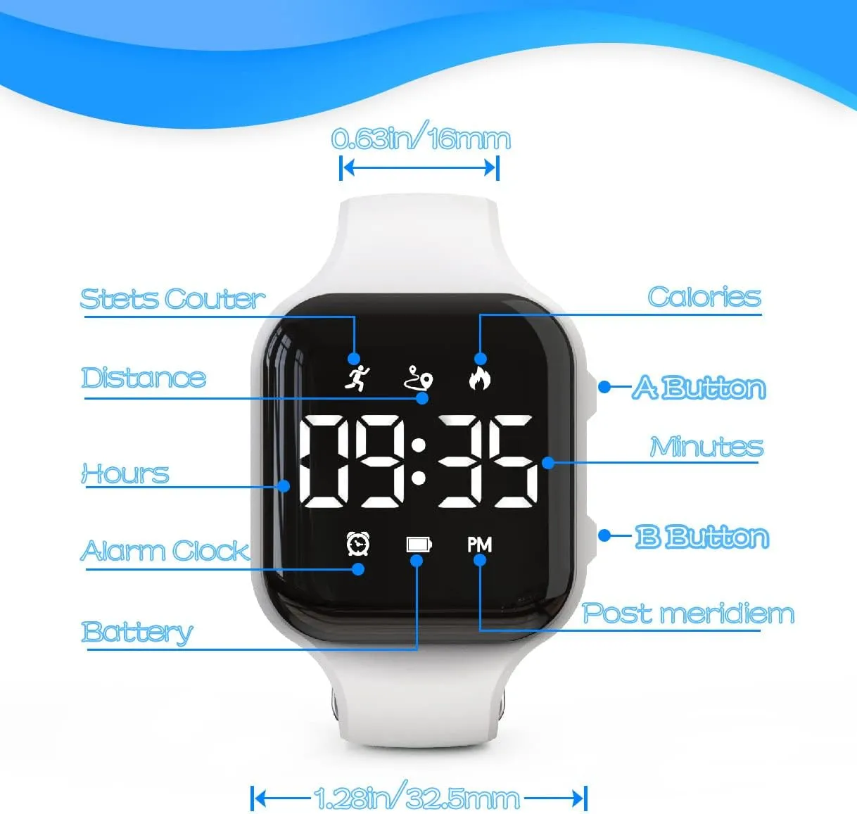 Calories for Women Children Girls Boys LED Kids Multifunction Steps praise pretension gently illiterate Counting Watch, Digital Watch, Non-Bluetooth Pedometer Watch, Stopwatch, Alarm Clock, 