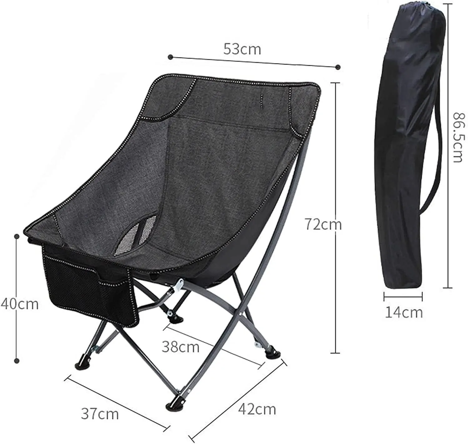Camping Chair Foldable Chair Outdoor Chair Folding Camping Chair Portable Folding Chair with Mesh Side Pocket Backrest Stool Camping Backpacking Chair for Fishing Beach Travel fine Picnic 